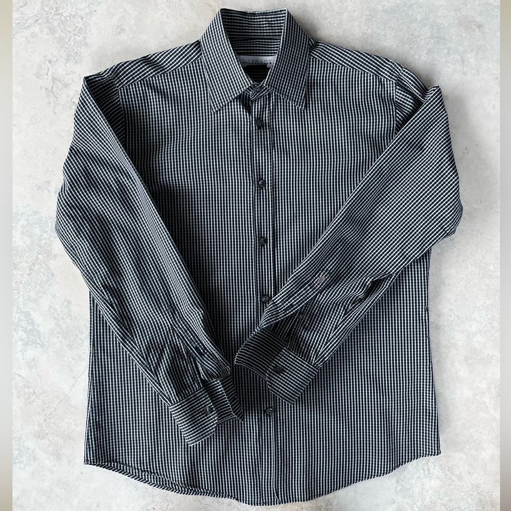 Versace Collection Black and White Plaid Shirt